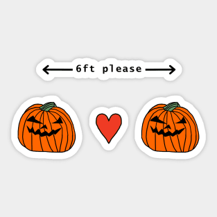 Pumpkins Social Distancing at Halloween Horror Sticker